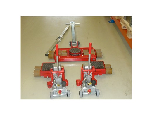 Nehézgépmozgató és telepítő zsámolyok hidraulikus körmös emelőkkel (Páncélgörgő szett)